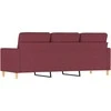 Trivietė sofa, raudonojo vyno spalvos, 180cm, audinys