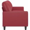 Trivietė sofa, raudonojo vyno spalvos, 180cm, dirbtinė oda