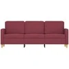 Trivietė sofa, raudonojo vyno spalvos, 180cm, audinys