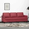 Trivietė sofa, raudonojo vyno spalvos, 180cm, dirbtinė oda