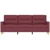 Trivietė sofa, raudonojo vyno spalvos, 180cm, audinys