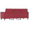 Trivietė sofa, raudonojo vyno spalvos, 180cm, dirbtinė oda