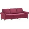 Trivietė sofa, raudonojo vyno spalvos, 180cm, aksomas