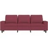 Trivietė sofa, raudonojo vyno spalvos, 180cm, audinys