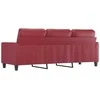 Trivietė sofa, raudonojo vyno spalvos, 180cm, dirbtinė oda