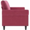 Trivietė sofa, raudonojo vyno spalvos, 180cm, aksomas