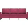 Trivietė sofa, raudonojo vyno spalvos, 180cm, aksomas