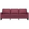 Trivietė sofa, raudonojo vyno spalvos, 180cm, audinys