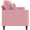 Trivietė sofa, rožinės spalvos, 180cm, aksomas
