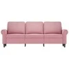 Trivietė sofa, rožinės spalvos, 180cm, aksomas