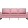 Trivietė sofa, rožinės spalvos, 180cm, aksomas