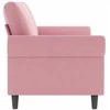 Trivietė sofa, rožinės spalvos, 180cm, aksomas