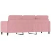 Trivietė sofa, rožinės spalvos, 180cm, aksomas