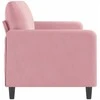 Trivietė sofa, rožinės spalvos, 180cm, aksomas