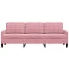 Trivietė sofa, rožinės spalvos, 210cm, audinys