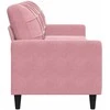 Trivietė sofa, rožinės spalvos, 210cm, audinys
