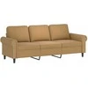 Trivietė sofa, rudos spalvos, 180cm, aksomas