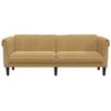 Trivietė sofa, rudos spalvos, aksomas