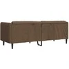Trivietė sofa, rudos spalvos, dirbtinė versta oda