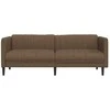 Trivietė sofa, rudos spalvos, dirbtinė versta oda