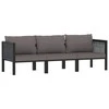 Lauko baldų komplektas Trivietė sofa su pagalvėlėmis, antracito spalvos, poliratanas