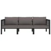 Lauko baldų komplektas Trivietė sofa su pagalvėlėmis, antracito spalvos, poliratanas
