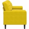 Trivietė sofa su pagalvėlėmis, geltonos spalvos, 210cm, aksomas