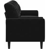 Trivietė sofa su pagalvėlėmis, juodos spalvos, 210cm, aksomas
