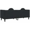 Trivietė sofa su pagalvėlėmis, juodos spalvos, aksomas