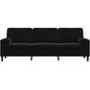 Trivietė sofa su pagalvėlėmis, juodos spalvos, 210cm, aksomas