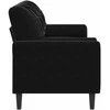 Trivietė sofa su pagalvėlėmis, juodos spalvos, 180cm, aksomas