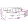 Trivietė sofa su pagalvėlėmis, juodos spalvos, 210cm, audinys