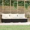 Lauko baldų komplektas Trivietė sofa su pagalvėlėmis, juodos spalvos, poliratanas
