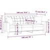 Trivietė sofa su pagalvėlėmis, kapučino, 180cm, dirbtinė oda
