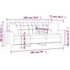 Trivietė sofa su pagalvėlėmis, kreminė, 180cm, dirbtinė oda