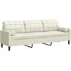 Trivietė sofa su pagalvėlėmis, kreminės spalvos, 210cm, aksomas