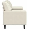 Trivietė sofa su pagalvėlėmis, kreminės spalvos, 180cm, aksomas