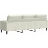 Trivietė sofa su pagalvėlėmis, kreminės spalvos, 210cm, aksomas