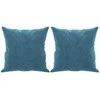 Trivietė sofa su pagalvėlėmis, mėlynos spalvos, 180cm, aksomas