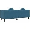 Trivietė sofa su pagalvėlėmis, mėlynos spalvos, aksomas