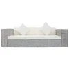 Trivietė sofa su pagalvėlėmis, pilkos spalvos, natūr. ratanas