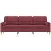 Trivietė sofa su pagalvėlėmis, raudonojo vyno, 210cm, audinys