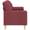Trivietė sofa su pagalvėlėmis, raudonojo vyno, 210cm, audinys