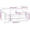 Trivietė sofa su pagalvėlėmis, raudonojo vyno, 180cm, audinys