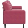Trivietė sofa su pagalvėlėmis, raudonojo vyno, 210cm, aksomas