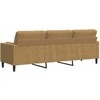 Trivietė sofa su pagalvėlėmis, rudos spalvos, 210cm, aksomas