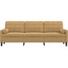 Trivietė sofa su pagalvėlėmis, rudos spalvos, 210cm, aksomas