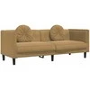 Trivietė sofa su pagalvėlėmis, rudos spalvos, aksomas