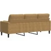 Trivietė sofa su pagalvėlėmis, rudos spalvos, 180cm, aksomas