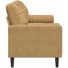Trivietė sofa su pagalvėlėmis, rudos spalvos, 180cm, aksomas